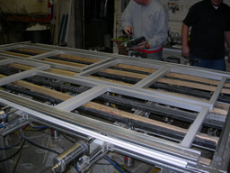 Laying out Screen Printing Frames to be Restretched.