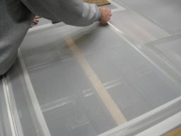 Gluing Sefar Mesh to Silkscreen Frame with Mesh Adhesive